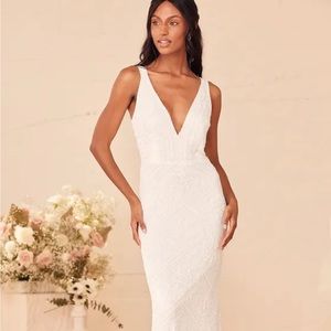 Beaded sequin mermaid style wedding dress - XS